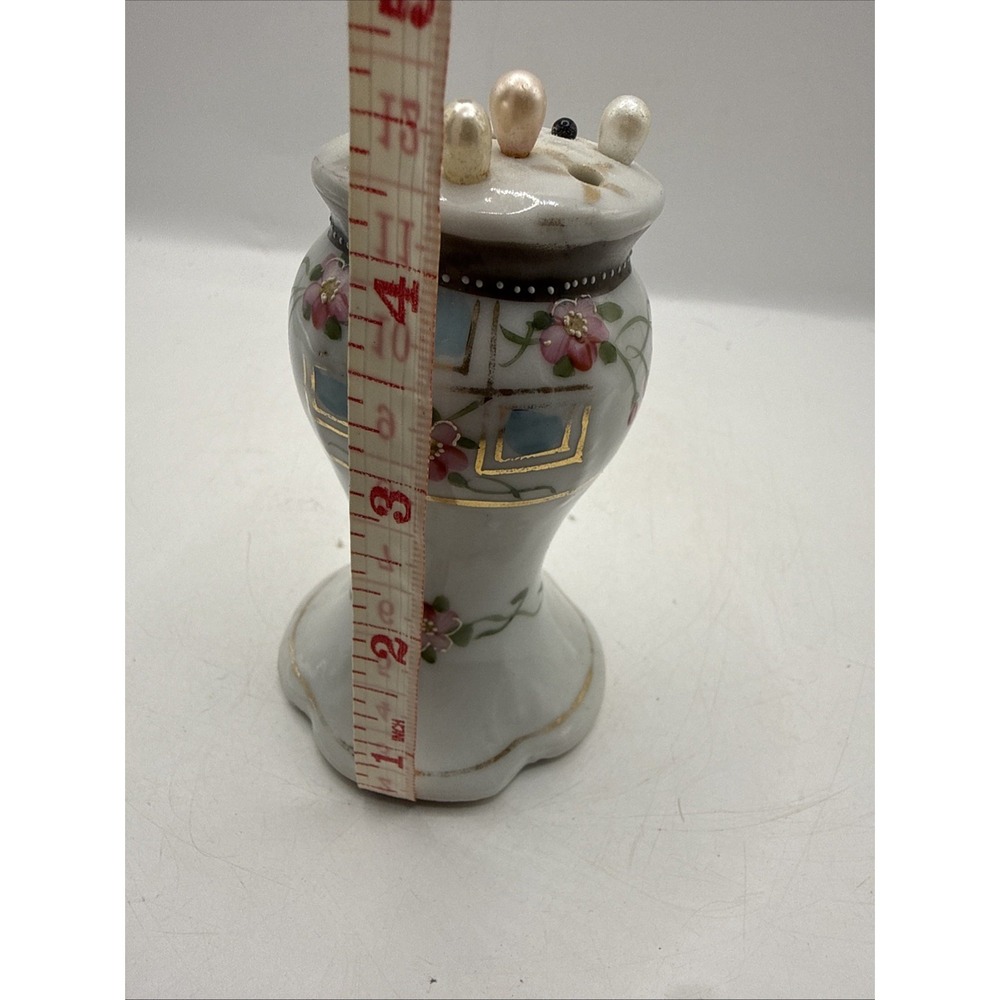 Vintage Porcelain Hand-Painted Haat Pin Holder Made in Japan with Hat Pins - Picture 11 of 12